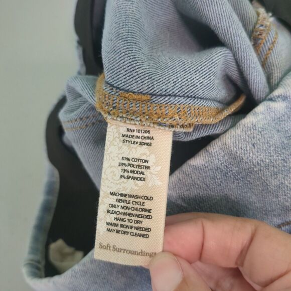 Surroundings  Womens Ankle Jeans Ultimate Braided Knot Pull On Mid Rise - Picture 6 of 7